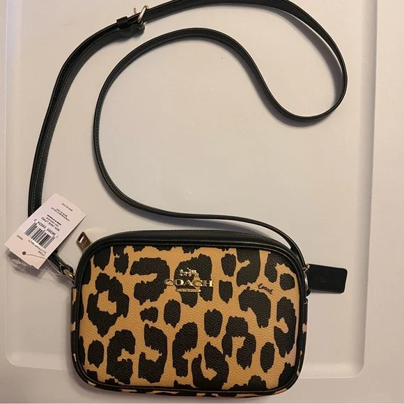 Coach Mini Jamie Camera Bag with Leopard Print - Picture 1 of 4
